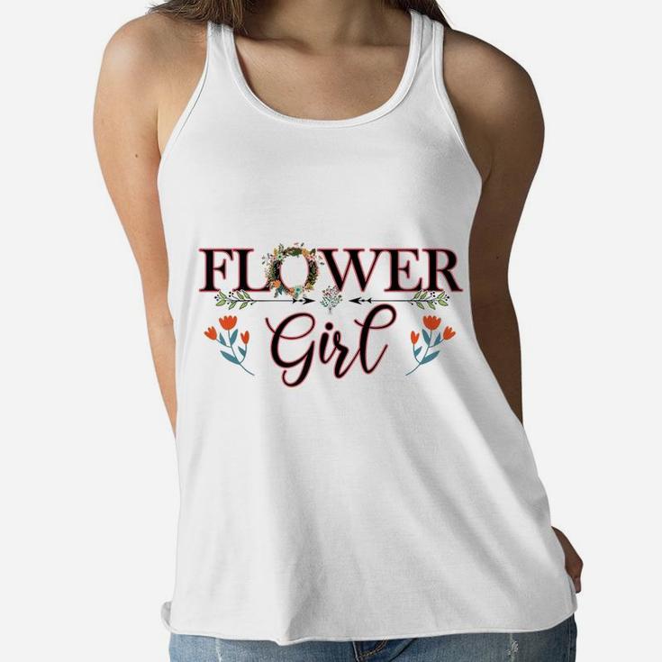 Cute Flower Girl, Flower Ring Wreath Design Gifts Women Kids Women Flowy Tank