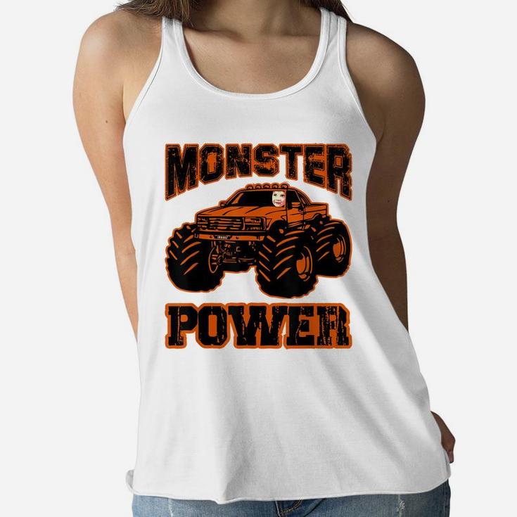 Monster Power Boy In Monster Truck Women Flowy Tank