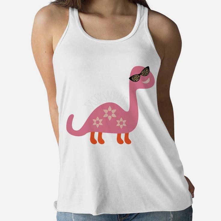Sassy Dinosaur Teen Girl Stuff Pink Leopard Sunglass Design Sweatshirt Women Flowy Tank