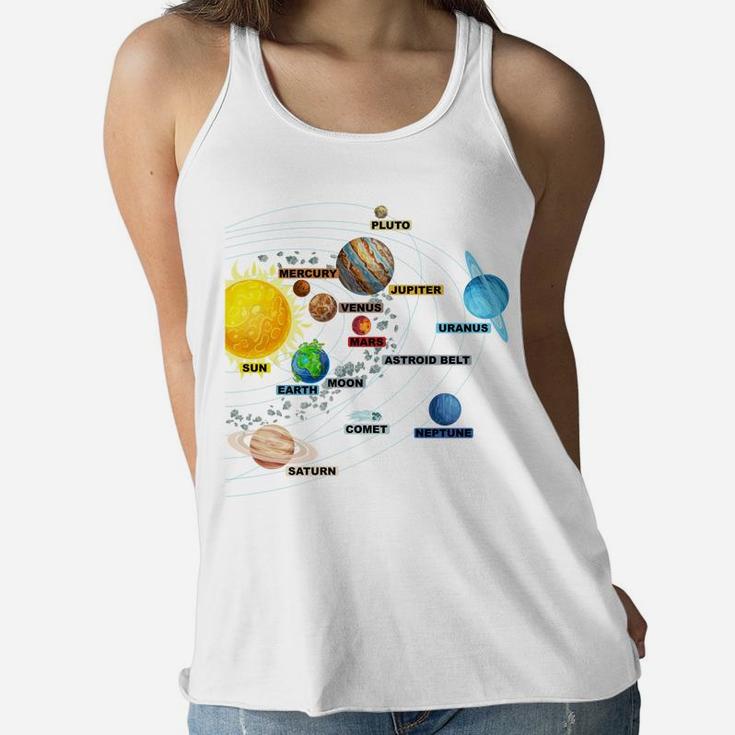 Solar System Planets - Astronomy Space Science - Girls Boys Sweatshirt Women Flowy Tank