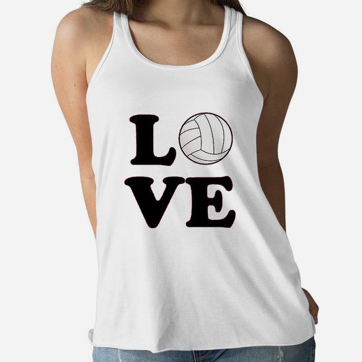 Volleyball Love Team Player Cute Fan Youth Kids Girl Boy Women Flowy Tank