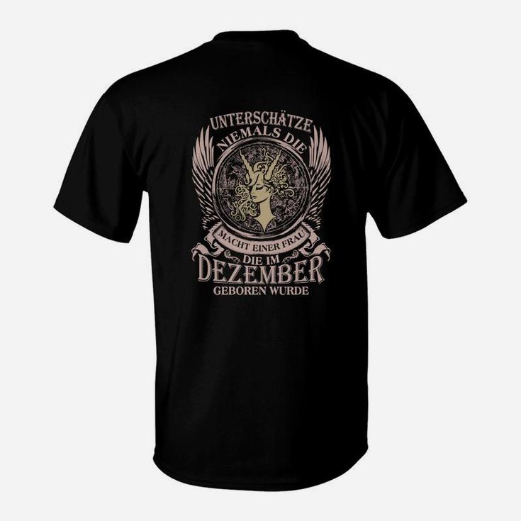 Adler Dezember Geburtstag T-Shirt, Schwarzes Motiv Tee