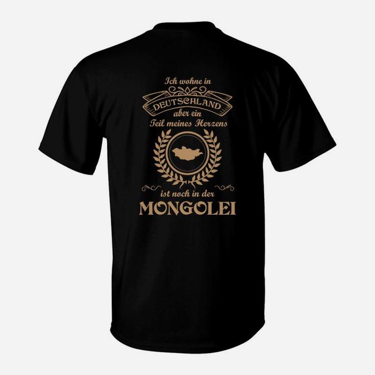 Deutschland Mongolei Spruch Schwarzes T-Shirt, Humorvolles Design