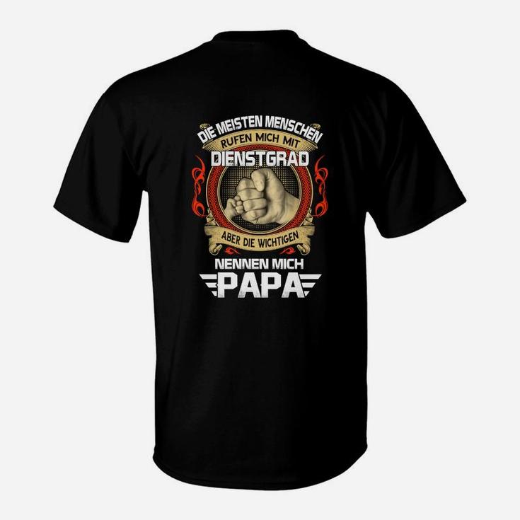 Dienstgrad Papa T-Shirt, Stolzes Vater Spruch Tee