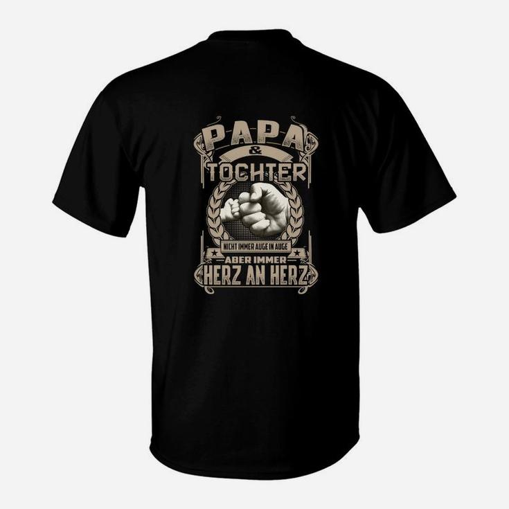 Papa-Tochter Themen T-Shirt, Herz an Herz Design
