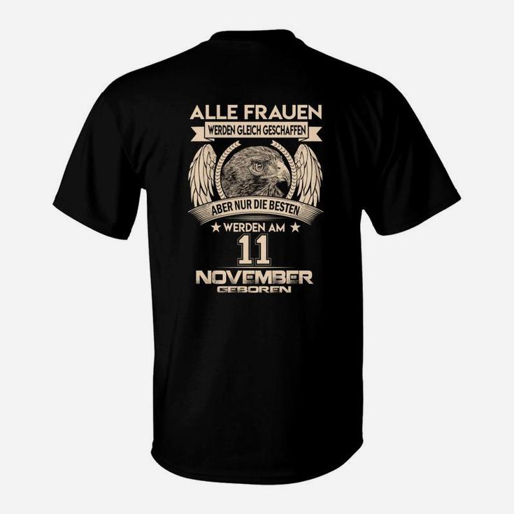 Personalisiertes Geburtstags-T-Shirt für Frauen, Adler-Design für den 11. November