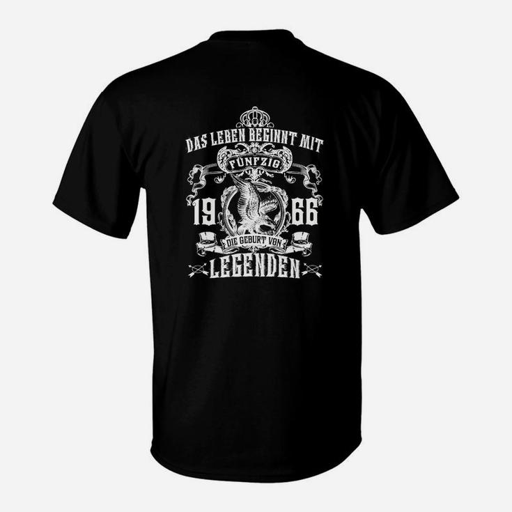 Retro T-Shirt 1966 Schwarzes Legendendesign, Vintage Look