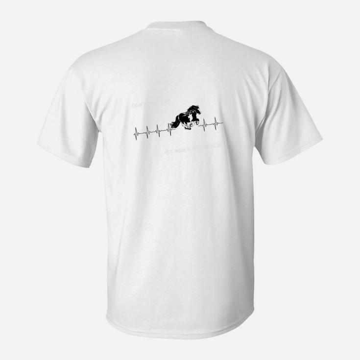 Pferd Herzschlag T-Shirt für Herren, EKG Design Tee