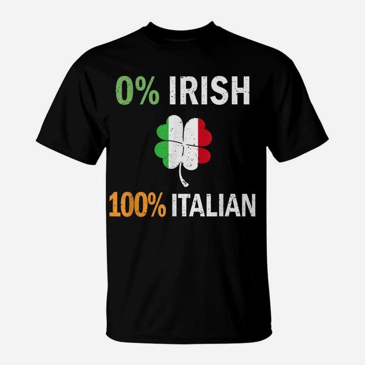 0 Irish 100 Italian Italy Flag Shamrock Vintage T Shirt T-Shirt