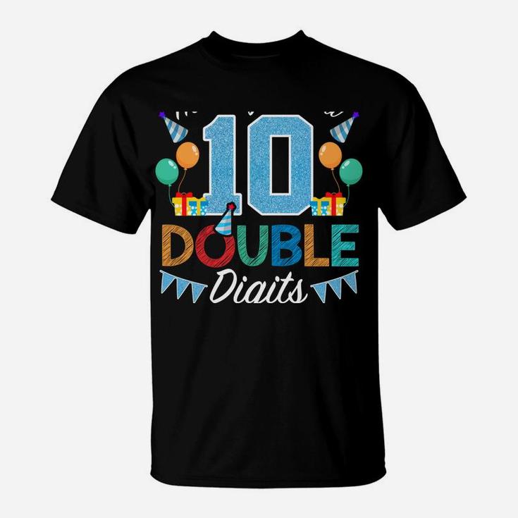 10 Year Old Gifts This Boy Is Now Double Digits Birthday Boy T-Shirt