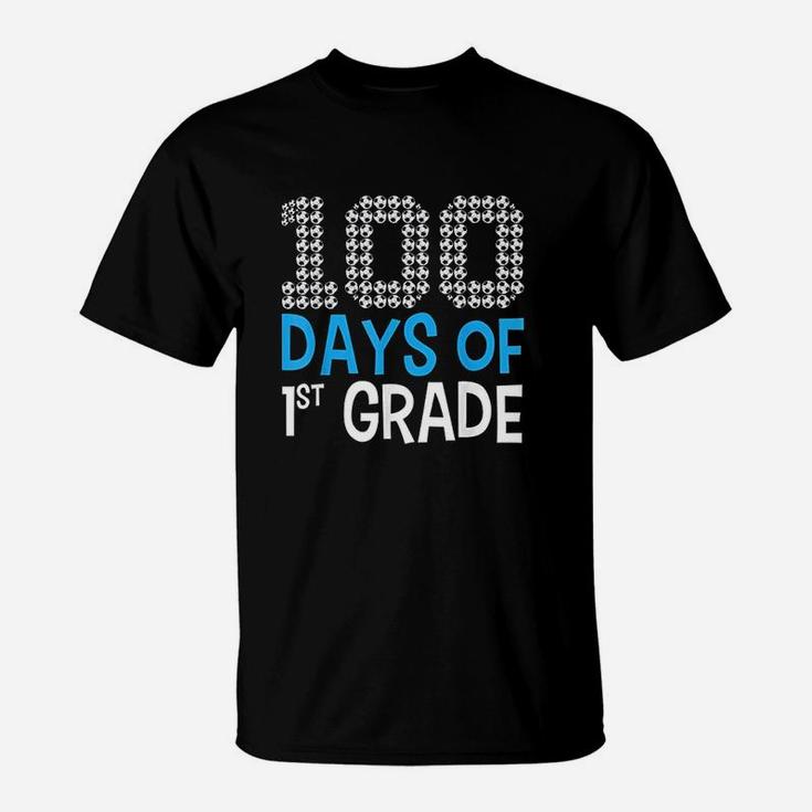 100 Days Of First Grade Soccer Sport 100th Day Of School T-Shirt
