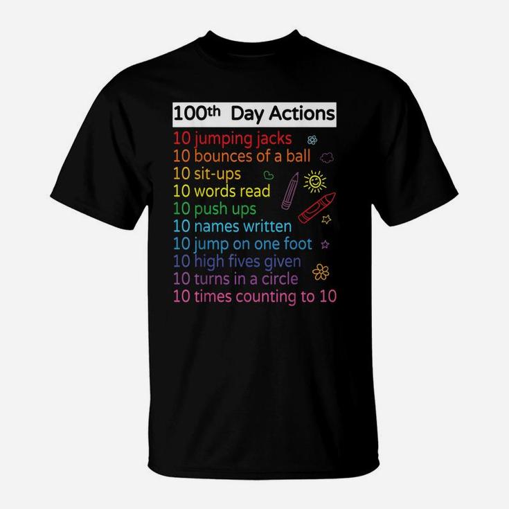 100 Days Of School 100Th Activities Teacher Kids Boys Girls T-Shirt