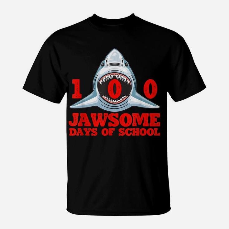 100 Jawsome Days Of School Project Shark Teacher Boy Girl T-Shirt