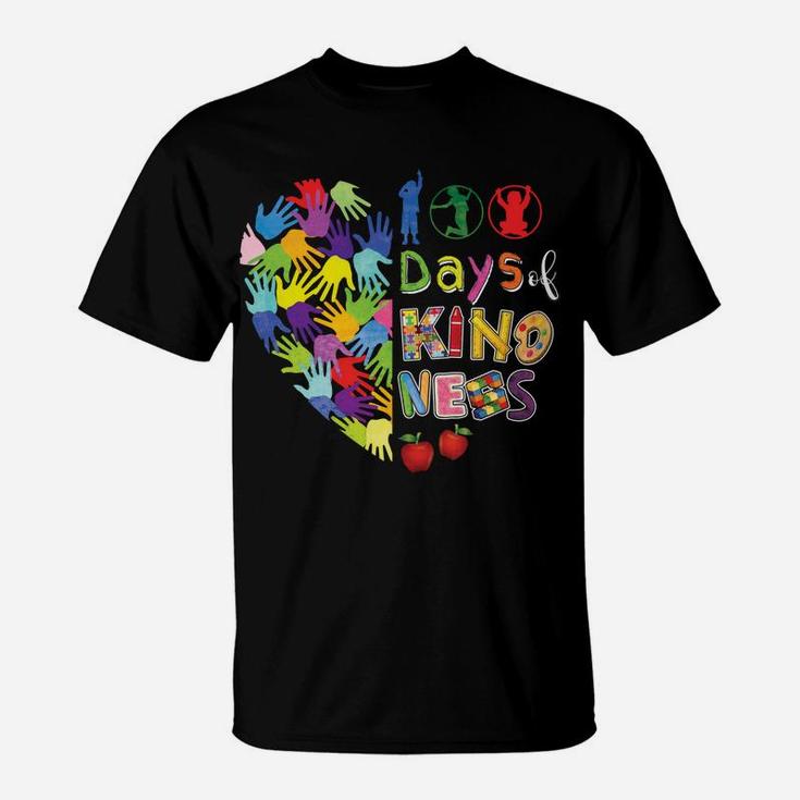 100Th Day Of School 100 Days Of Spreading Kindness Teacher T-Shirt