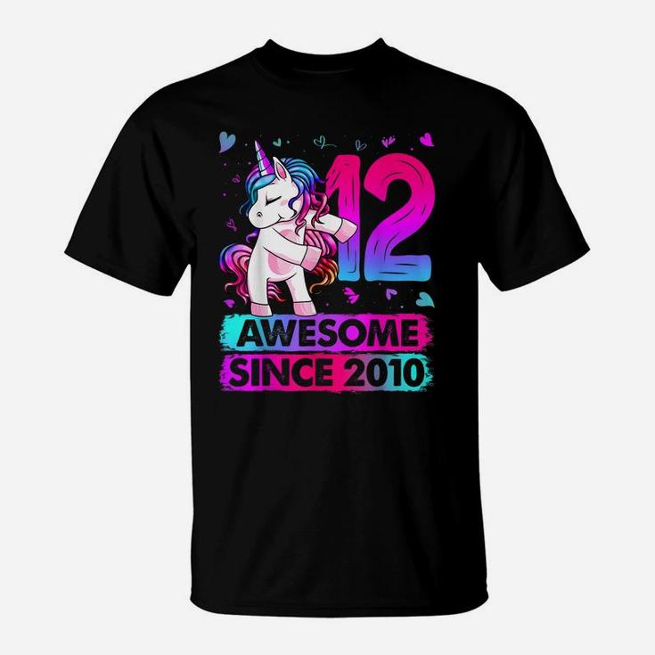 12 Year Old Unicorn Dabbing 12Th Birthday Girl Unicorn Party T-Shirt