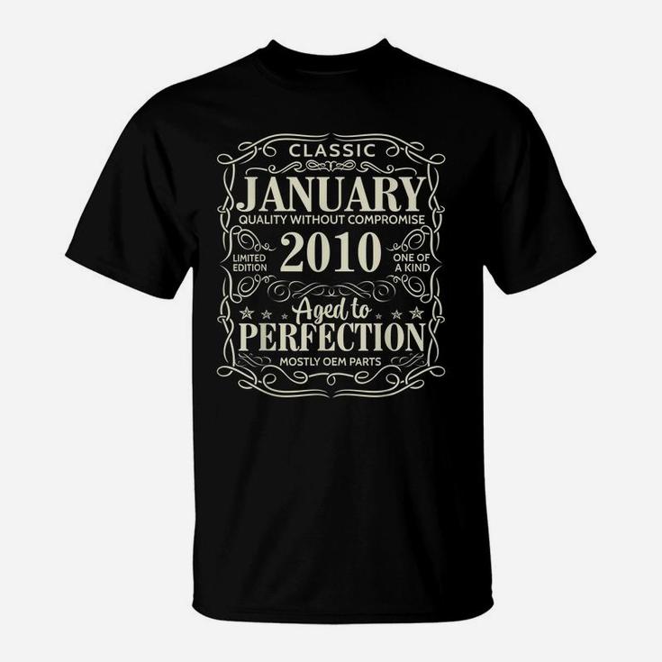 12Th Birthday Gift Perfection Aged January 2010 12 Years Old T-Shirt