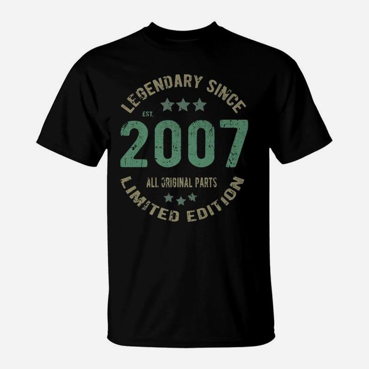 14 Years Old Bday Legend Since 2007 - Vintage 14Th Birthday T-Shirt
