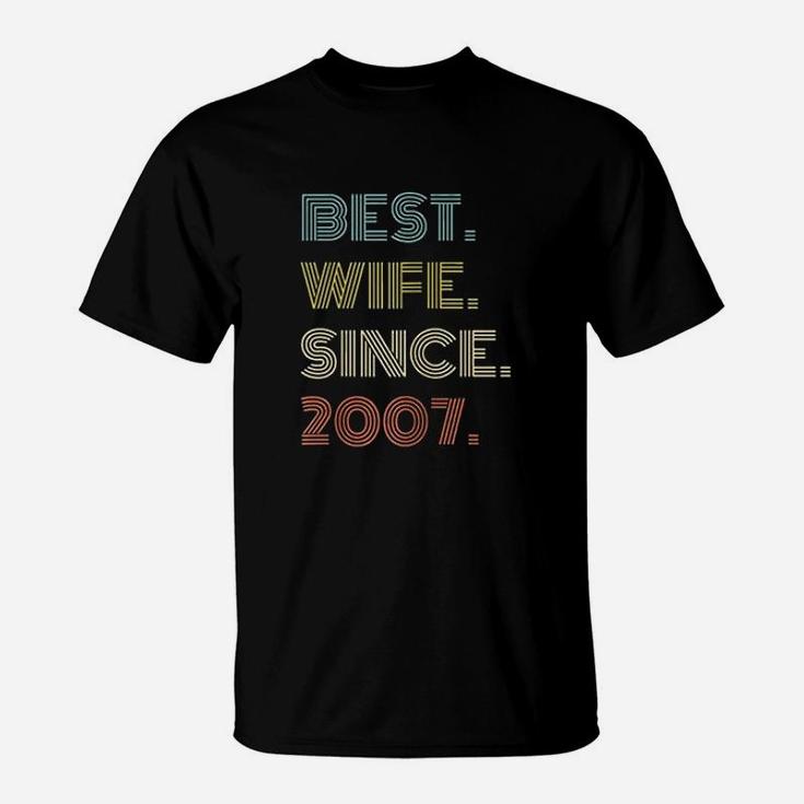 14Th Wedding Anniversary Gift Best Wife Since 2007 T-Shirt