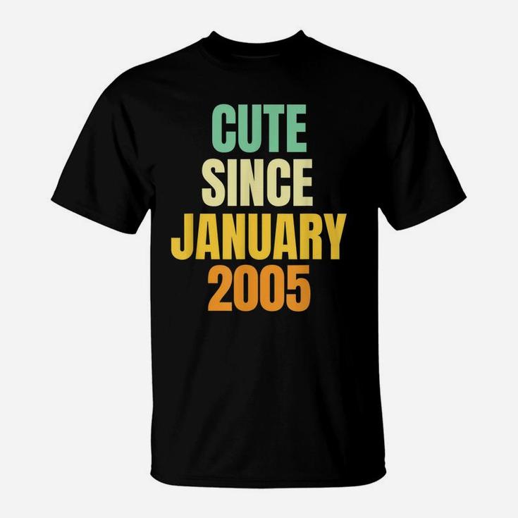 16Th Birthday Gift | Cute Since January 2005 T-Shirt