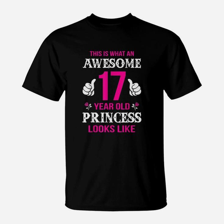 17Th Girl Birthday Gift 17 Year Old Girl Princess T-Shirt