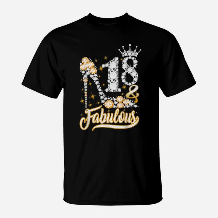 18 & Fabulous 18 Years Old 18Th Birthday Diamond Crown Shoes T-Shirt
