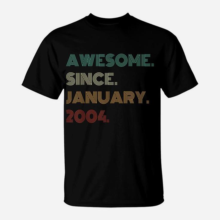 18 Years Old Awesome Since January 2004 18Th Birthday T-Shirt