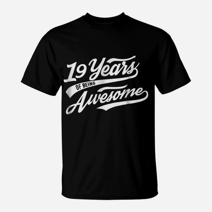 19 Years Of Being Awesome 19Th Wedding Aniversary Shirt Gift T-Shirt