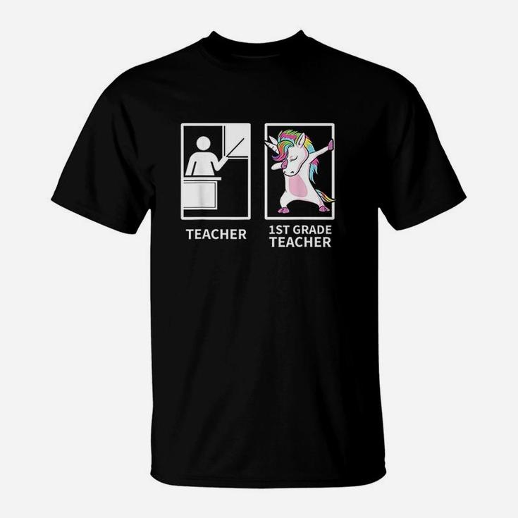 1St Grade Teacher Dabbing Unicorn T-Shirt