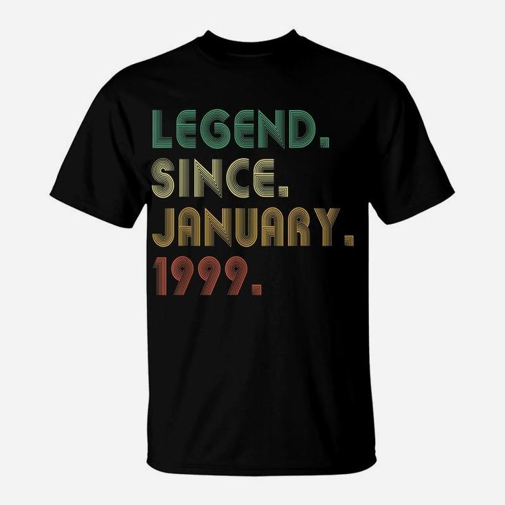 23Rd Birthday Gift Legend Since 1999 January 23 Years Old T-Shirt