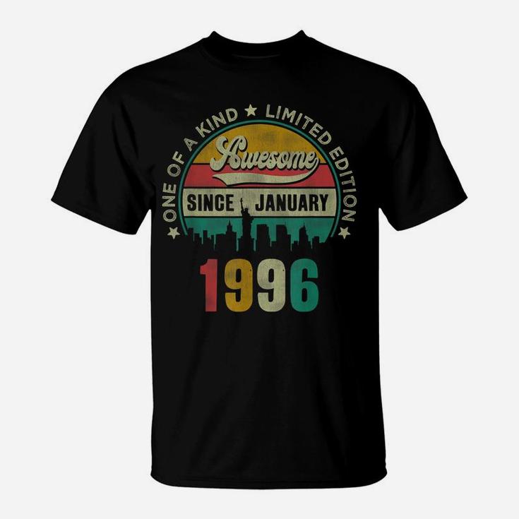 25 Years Old Vintage January 1996 25Th Birthday Gift T-Shirt