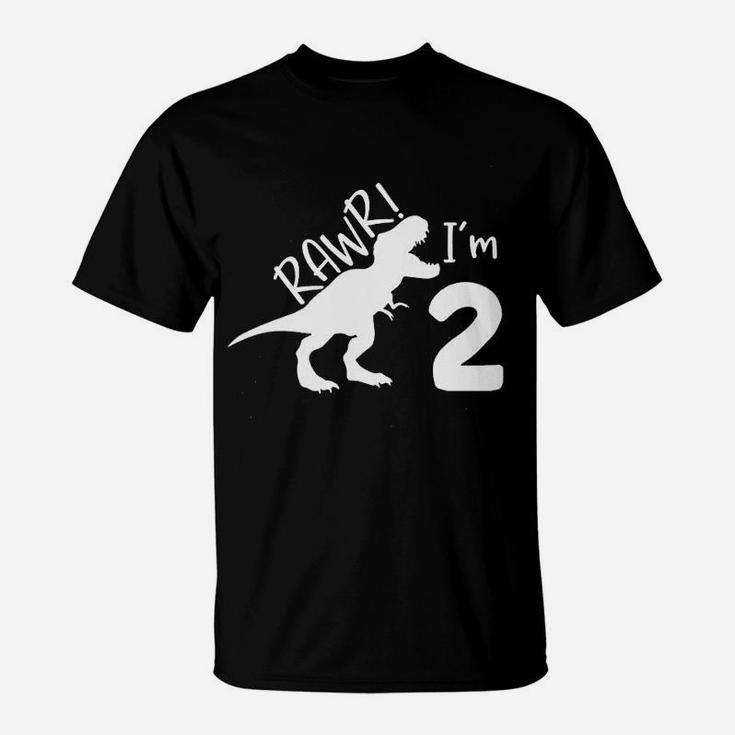 2Nd Birthday Boy Dinosaur Rawr Im 2 T-Shirt