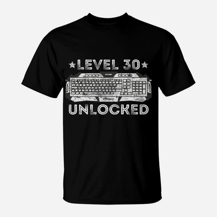 30Th Gamer Birthday Men's Level 30 Complete 30 Years T-Shirt