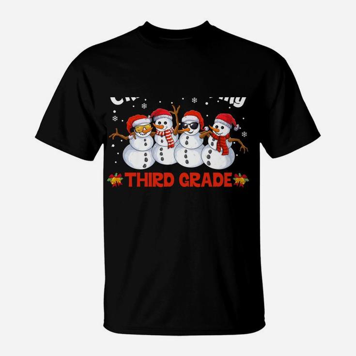 3Rd Teacher Christmas Chillin With My Third Grade Snowmies T-Shirt