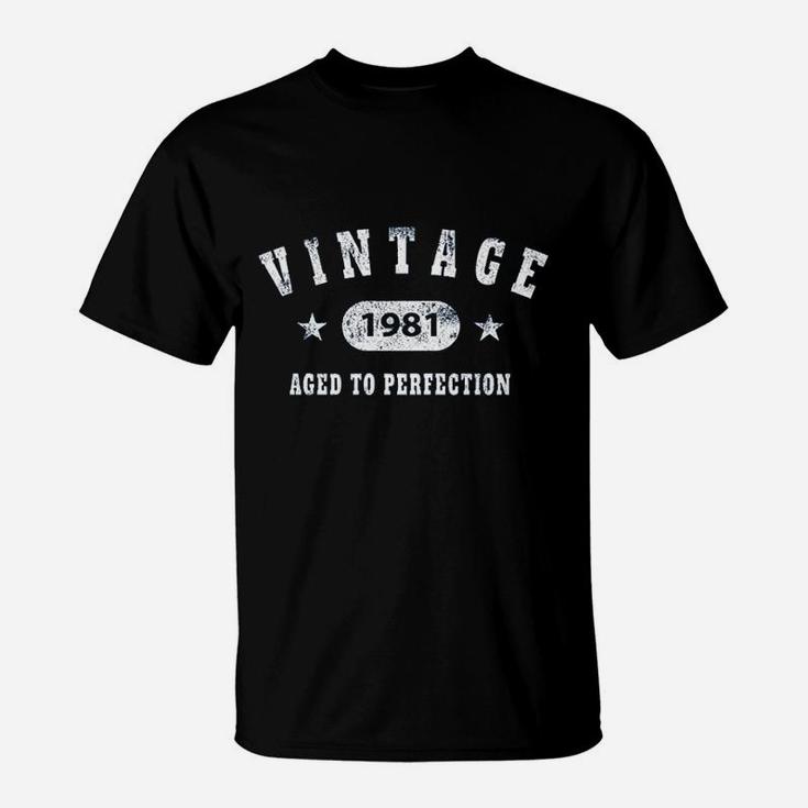 40Th Birthday Gift  Vintage 1981 Aged To Perfection T-Shirt