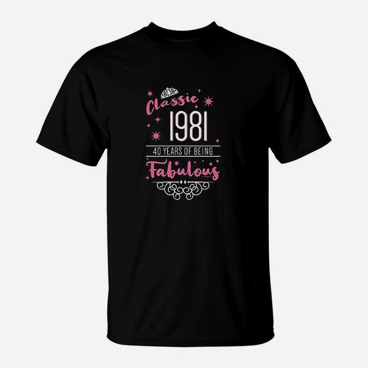 40Th Birthday Gifts Classic 1981 40 Years Fabulous T-Shirt