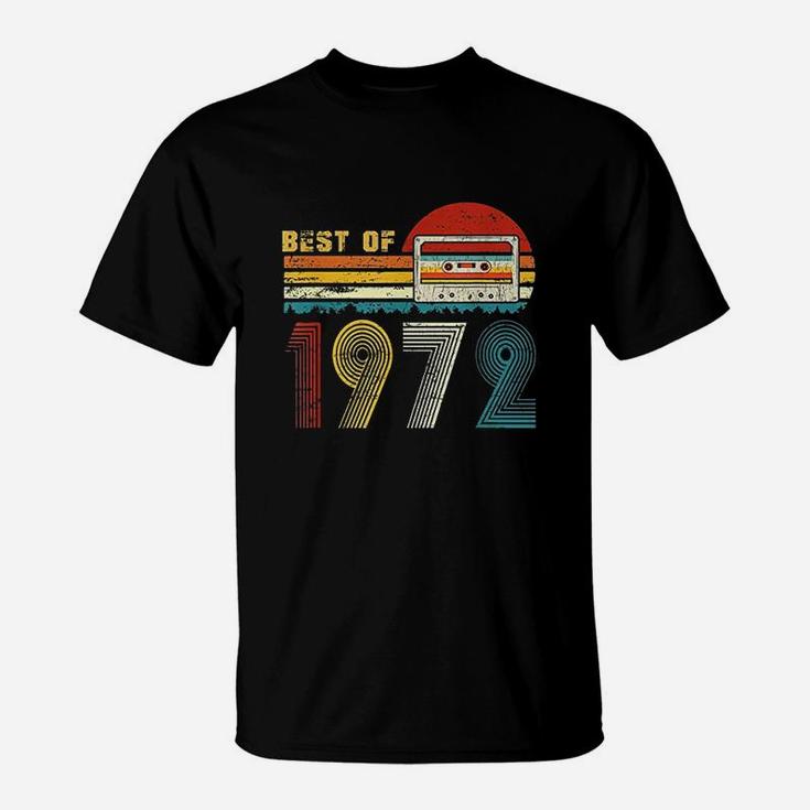 49Th Bday Gifts Best Of 1972 Retro Cassette Tape Vintage T-Shirt