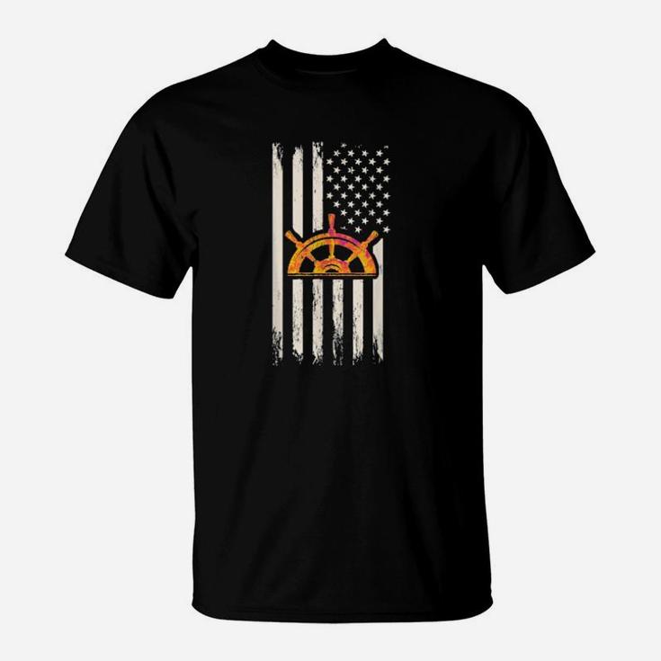 4Th Of July American Flag Patriotic Boating For Boaters T-Shirt