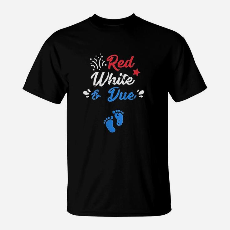 4Th Of July Announcement Red White And Due T-Shirt