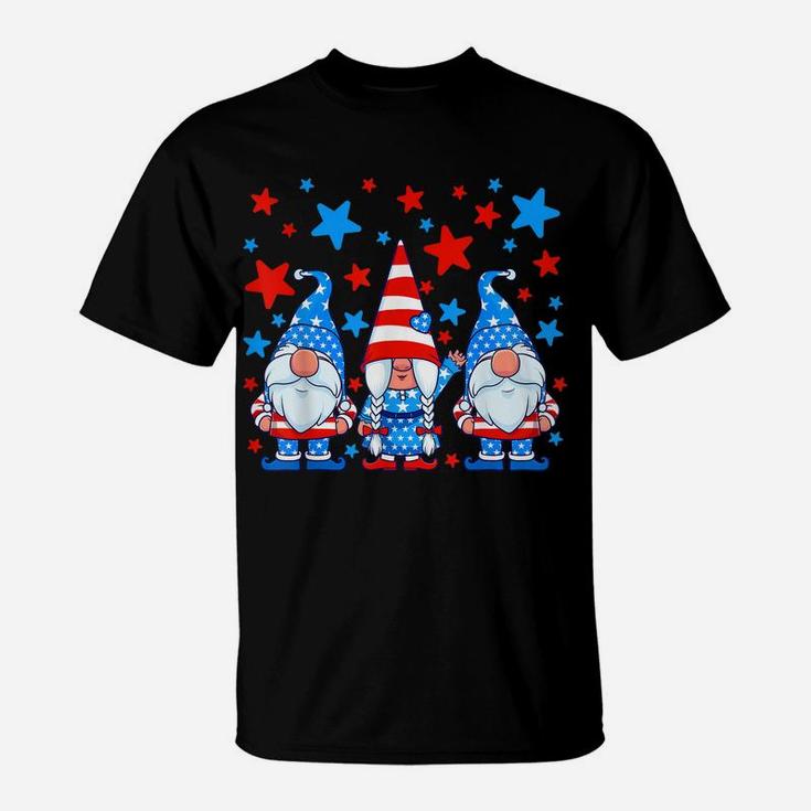 4Th Of July Gnomes Patriotic American Flag Cute Gnome Women T-Shirt