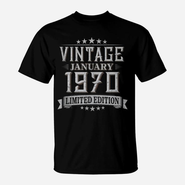 50Th Birthday Gift Vintage January 1970 50 Years Old T-Shirt