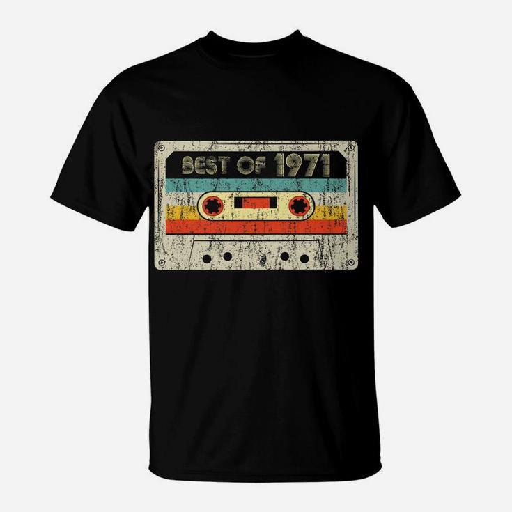 50Th Birthday Gifts Best Of 1971 Retro Cassette Tape Vintage T-Shirt
