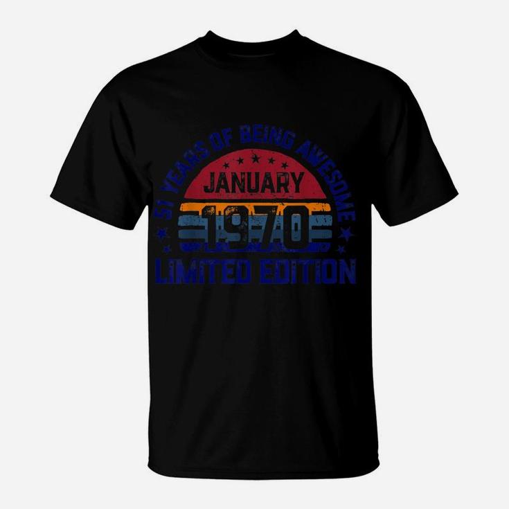 51 Years Old, Vintage 51St Birthday, Made In January 1970 T-Shirt