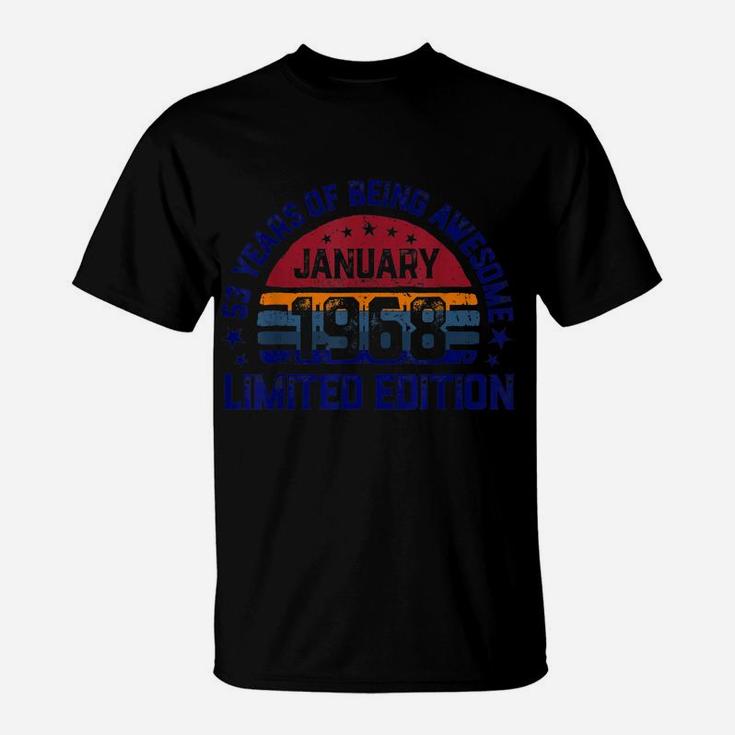 53 Years Old, Vintage 53Rd Birthday, Made In January 1968 T-Shirt