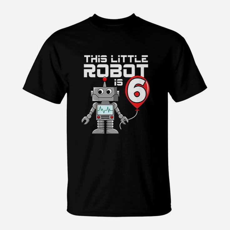 6 Year Old Robot Birthday T-Shirt