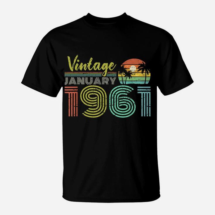 60Th Birthday Gift Vintage January 1961 Sixty Years Old T-Shirt
