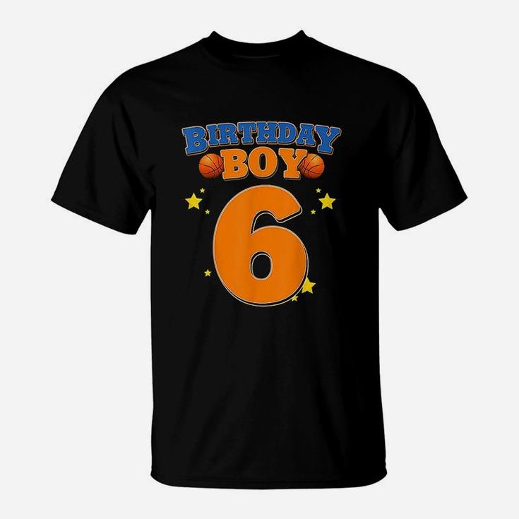 6Th Birthday Boy Basketball 6 Years Old T-Shirt