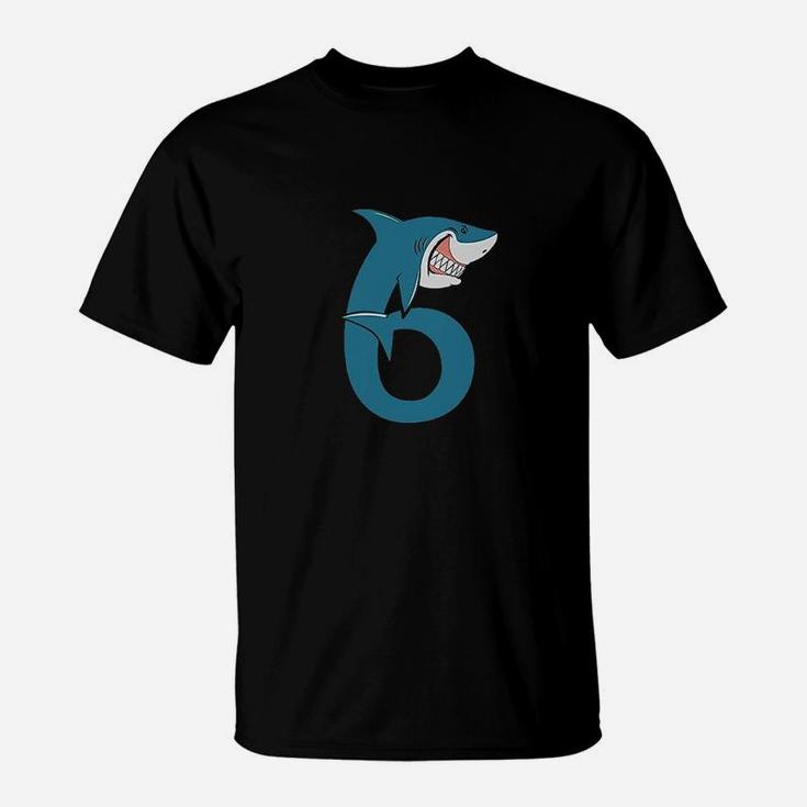 6Th Birthday Shark Party Gift For Six Years Old T-Shirt