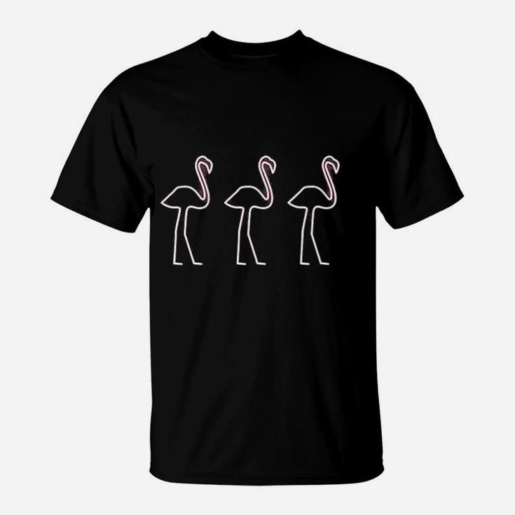 80'S Retro Neon Sign Pink Flamingo Bird Pool Party Shirt 80'S Retro Neon Sign Pink Flamingo Bird Pool Party Shirt