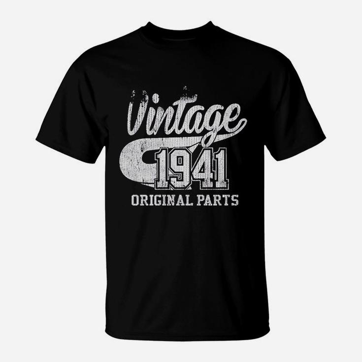 80Th Birthday For Men Vintage 1941 Original Parts  Distressed T-Shirt
