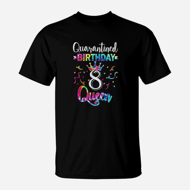 8Th Birthday Queen With Art Tie Dye For Girls T-Shirt